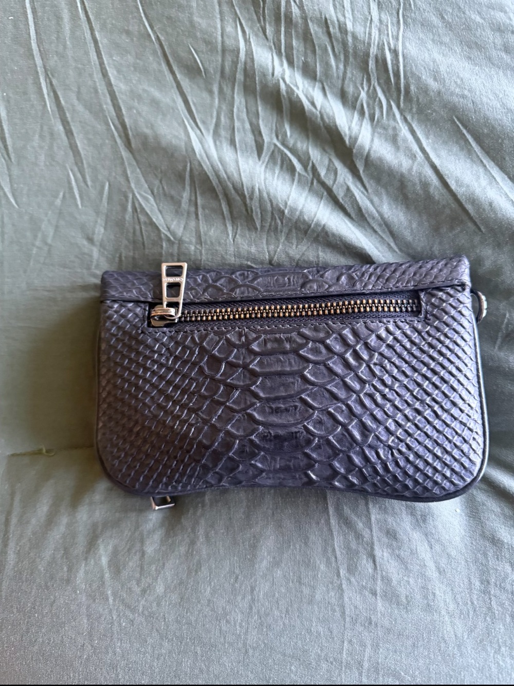 Zadig & Voltaire Black Textured Wing-Emblem Chain Crossbody - Picture 4 of 5